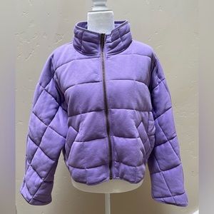 Blue Blush  Lavender oversized quilted jacket, medium
